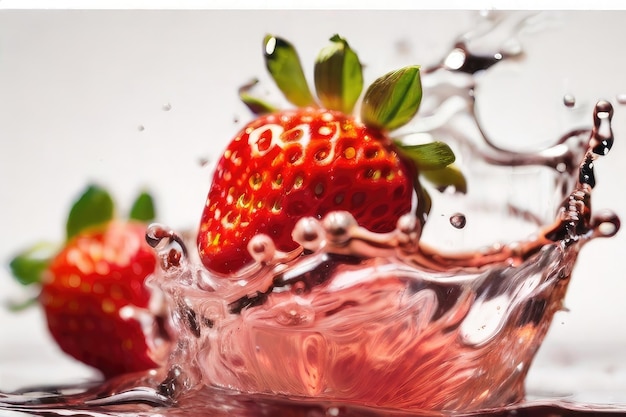 éclaboussure d'eau de fraise