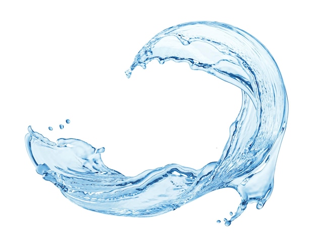Éclaboussure d'eau isolée sur fond blanc