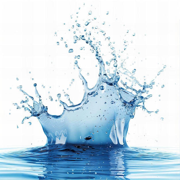 Éclaboussure d'eau isolée sur fond blanc