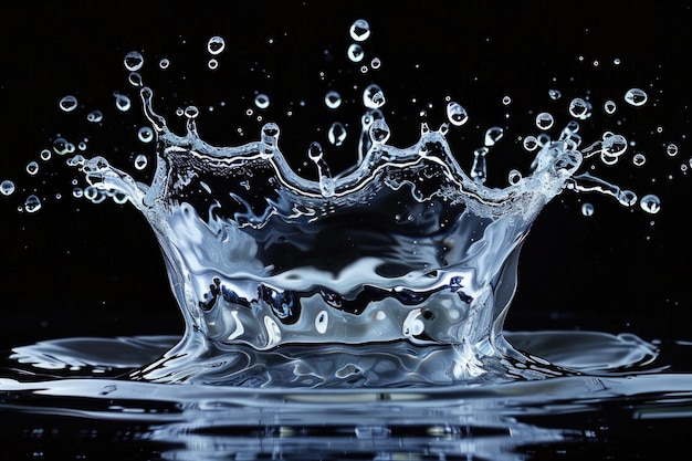 Photo Éclaboussure d'eau isolée sur fond noir