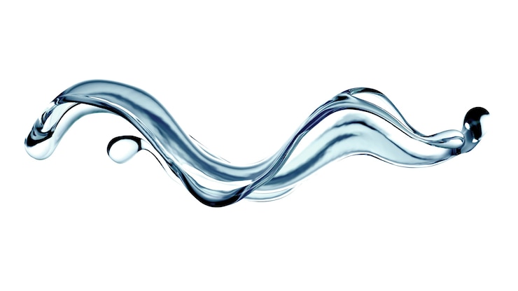 Photo éclaboussure d'eau liquide bleu clair dans le rendu d'illustration 3d