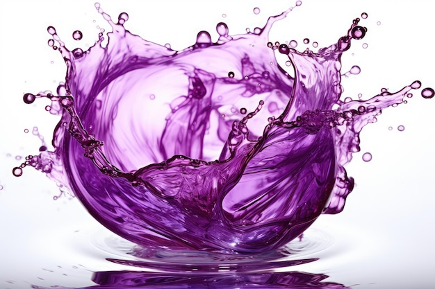 éclaboussure d'eau liquide violette dans la sphère photographie publicitaire professionnelle