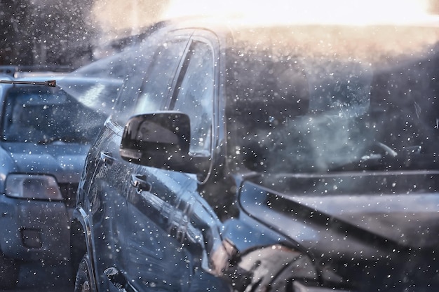 éclaboussure de fond sans contact de lavage de voiture, service automatique