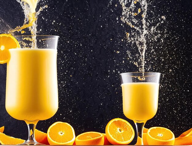 éclaboussure de jus d'orange dans un verre