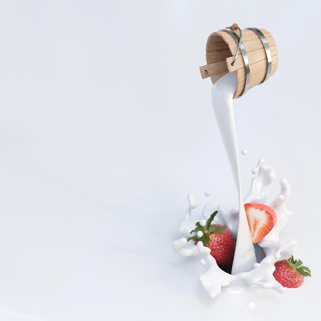 Photo Éclaboussure de lait aux fraises