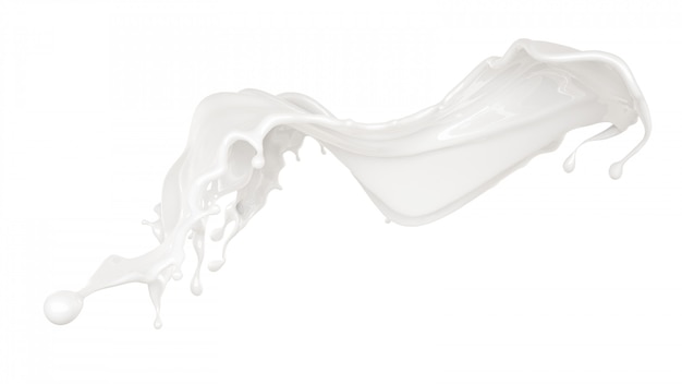 Éclaboussure de liquide blanc épais. Illustration 3d