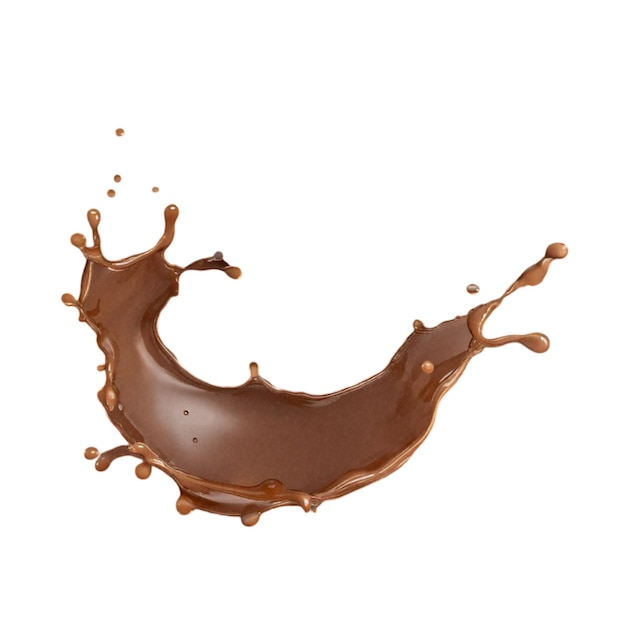 L'éclaboussure de liquide brun avec des gouttes pic