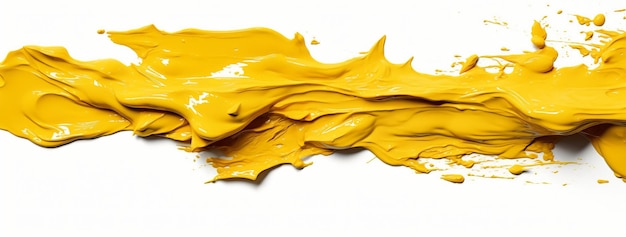 éclaboussure de peinture jaune abstraite sur un fond blanc