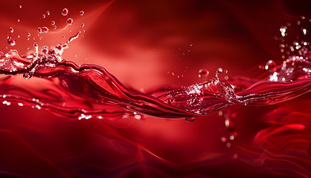 une éclaboussure rouge d'eau avec un fond rouge et le mot éclabousse