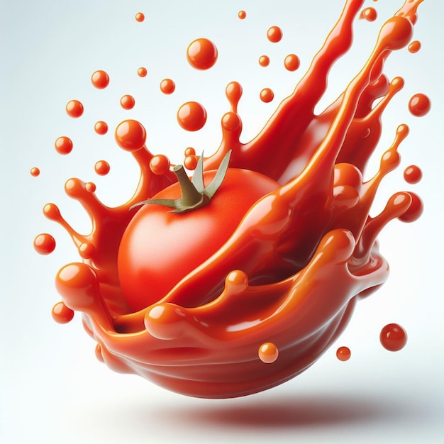 Photo une éclaboussure de sauce tomate