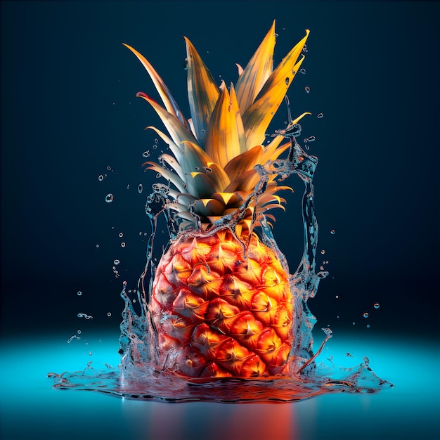 Des éclaboussures d'ananas