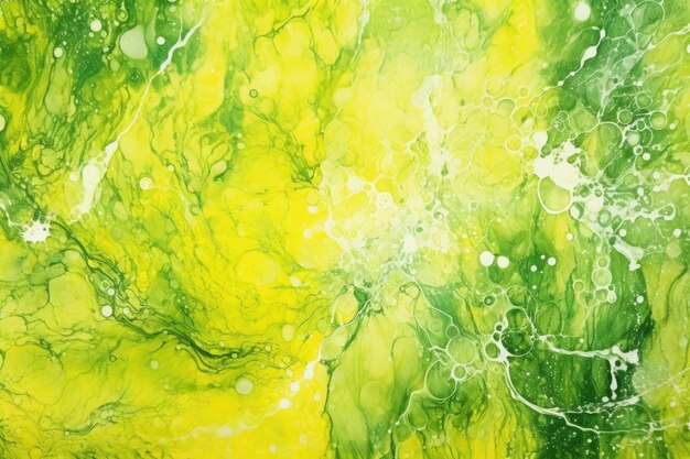 Des éclaboussures d'aquarelle jaune et verte à fort contraste