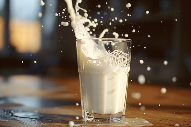 Les éclaboussures capturées dans le verre de lait