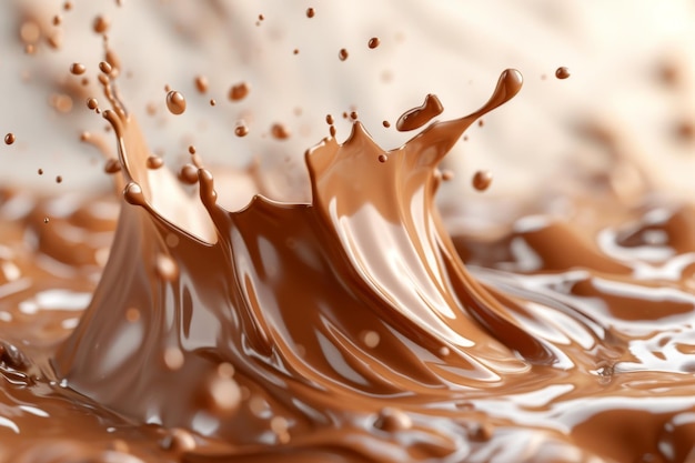 Des éclaboussures de chocolat avec du lait Le concept de bonbons