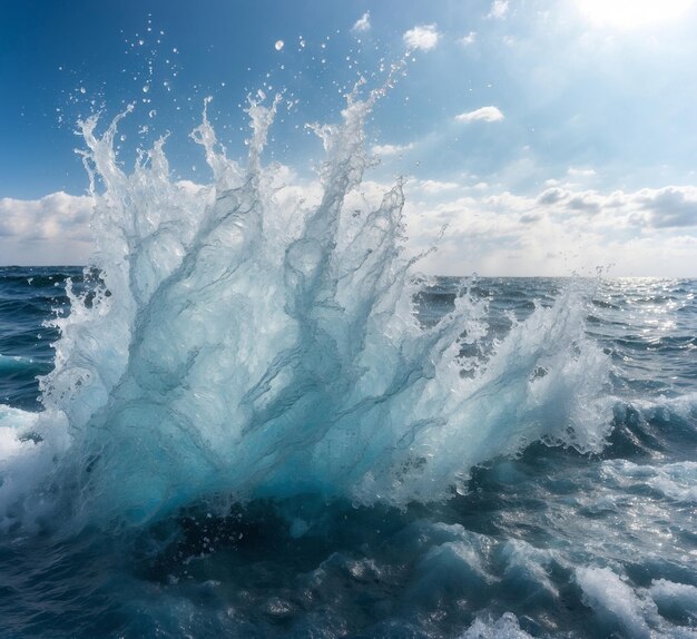 Les éclaboussures d'eau des navires se réveillent sur la mer