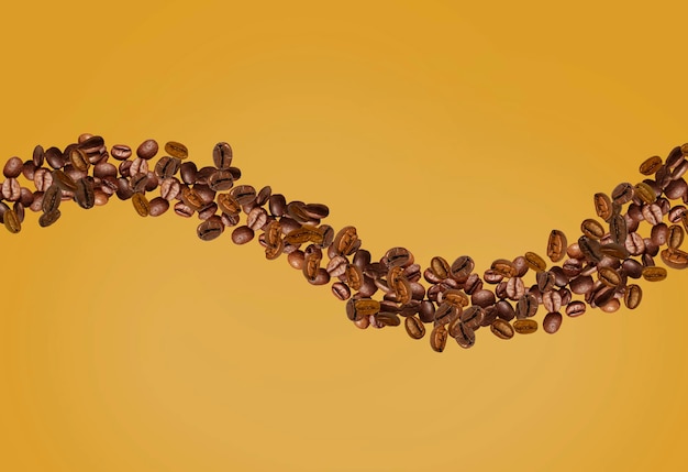 éclaboussures de grains de café