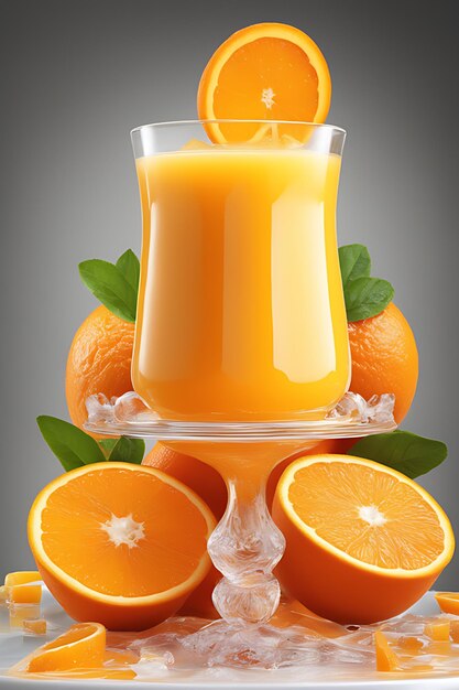 Des éclaboussures de jus d'orange dans un verre.