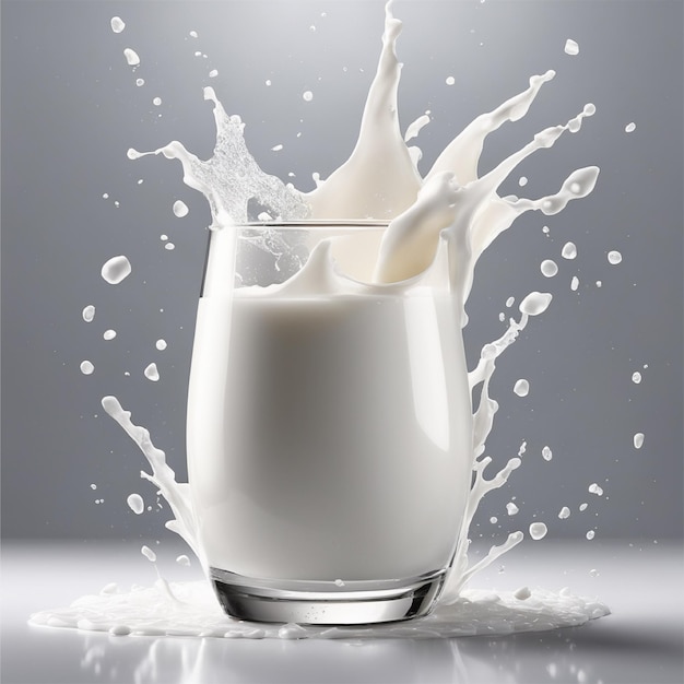 éclaboussures de lait composition réaliste avec l'image isolée de l'éclaboussure blanche