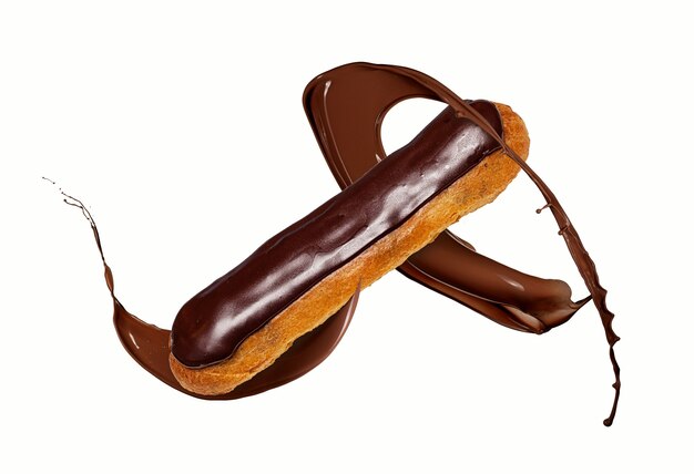 Eclair au chocolat avec éclaboussures