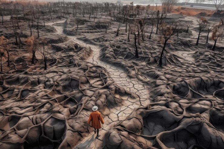 Photo un éclair d'espoir la dernière résistance contre la colère de la nature