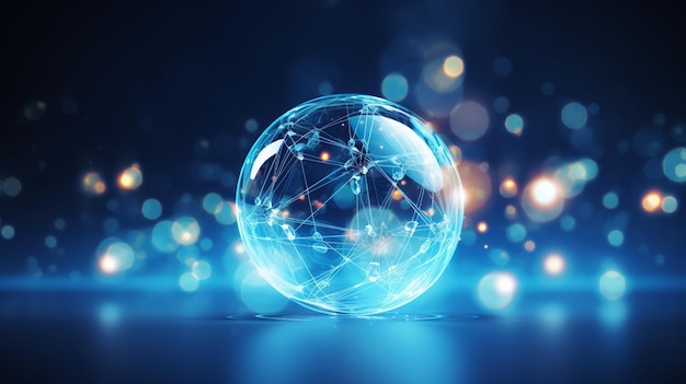 éclairage à bulles de physique quantique et abstrait de la technologie