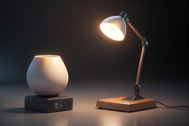 Photo Éclairage lampe de table veilleuse forme créative minimaliste hd photographie fond d'écran