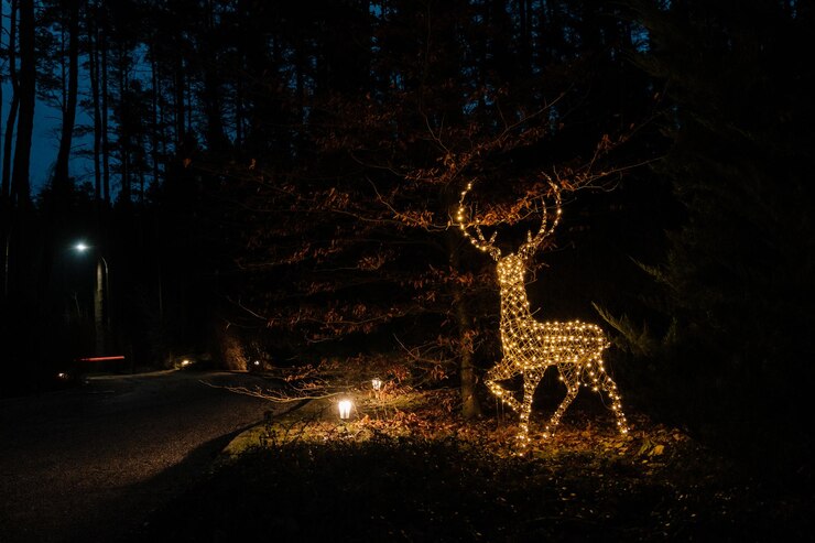 Éclairage de rue de Noël Décoration du jardin du cerf
