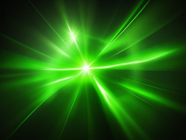 L'éclairage vert coloré de la lentille brillant en arrière-plan