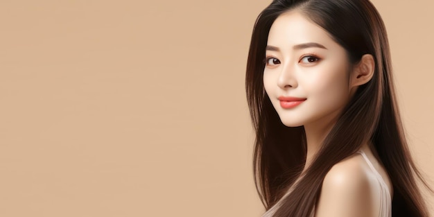 L'éclat doux du maquillage naturel d'une jeune femme asiatique