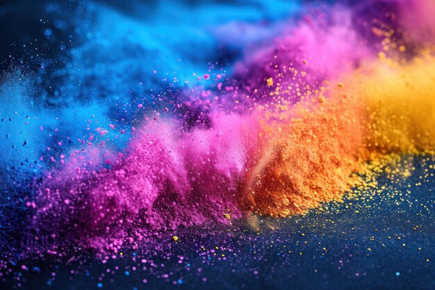 L'éclat de poudre colorée lors d'un festival indien Holi