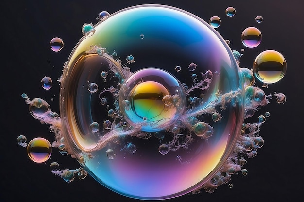 L'éclatement d'une bulle de savon capturé dans des détails exquis