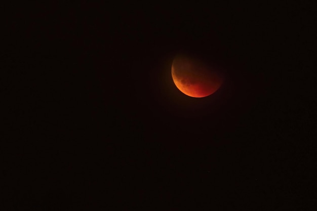 Eclipse de lune Photo du ciel nocturne lors de l'éclipse du mois du 27 juillet 2018