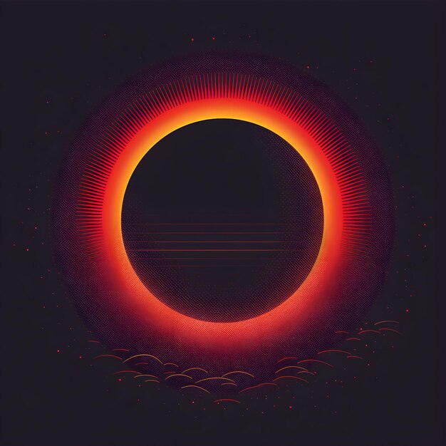 Eclipse solaire dans la nuit illustration 3D Arrière-plan spatial