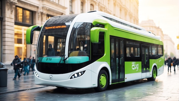 Eco bus sur le fond des rues