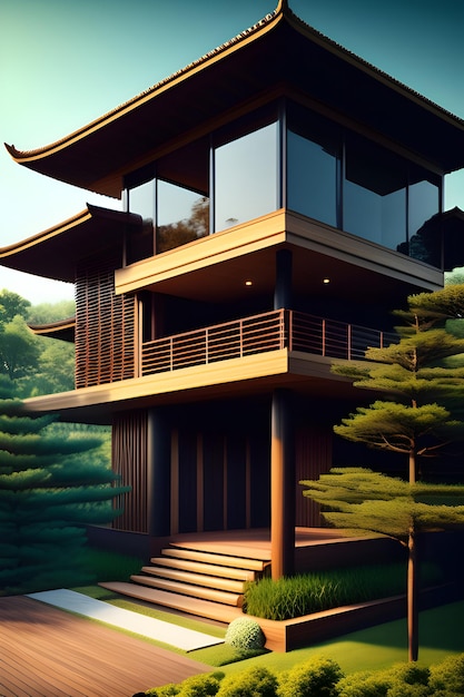 Eco friendly house amp bâtiment fond environnemental vert Generative Ai