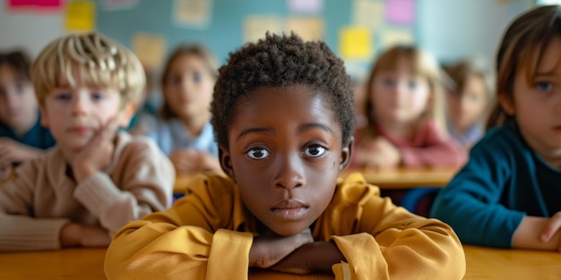 les écoliers à l'école à leurs bureaux IA générative