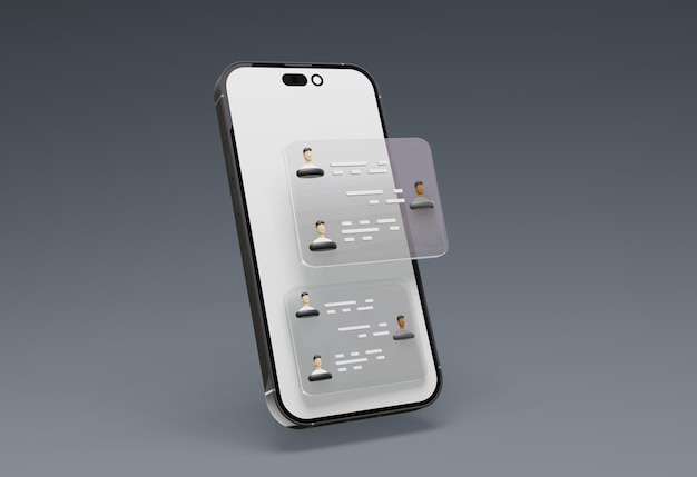 Écran blanc mobile avec tableau de bord de site Web 3D analyse des données SEO ai robot téléchargement de vidéo graphiques