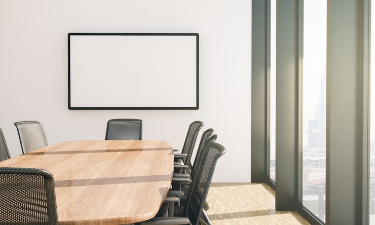 Photo écran blanc sur la salle de conférence