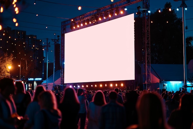 Photo l'écran blanc sur la scène du concert