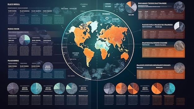 Un écran avec une carte du monde et le mot données dessus