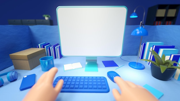 Un écran d'ordinateur avec un écran bleu qui dit "ordinateur" dessus