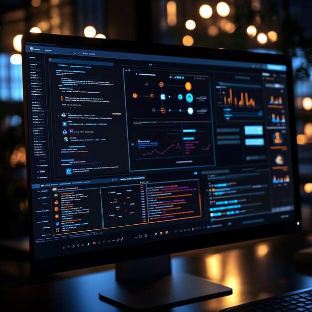 Un écran d'ordinateur montrant un flux de travail de développement de logiciels et des indicateurs de progrès3