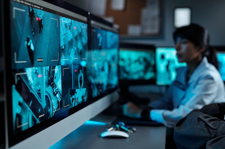 Photo écran d'ordinateur avec vidéo cctv