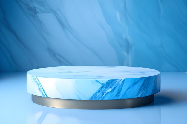 écran de podium 3D bleu pour la présentation du produit papier peint d'arrière-plan