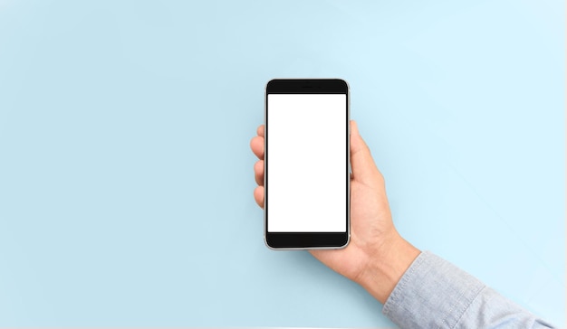 Photo Écran tactile d'un smartphone tenu à la main