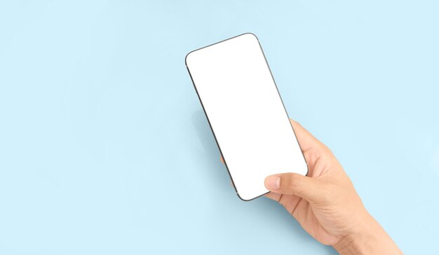 Photo Écran tactile d'un smartphone tenu à la main