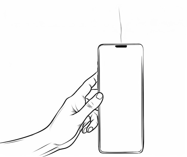 écran de téléphone d'art de dessin continu