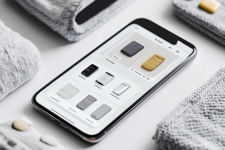 Photo un écran de téléphone sur les articles de produits