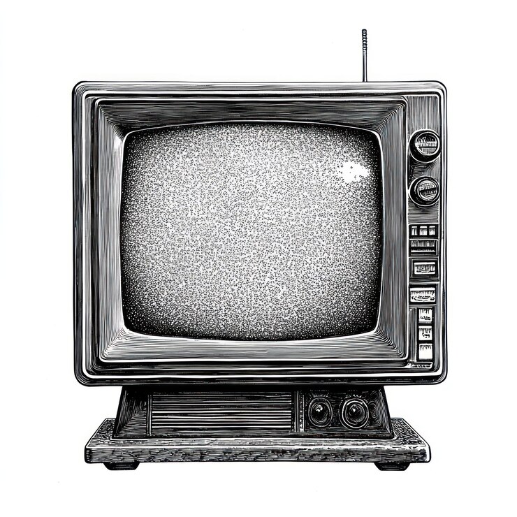 Photo écran de télévision blanc à effet pointillé