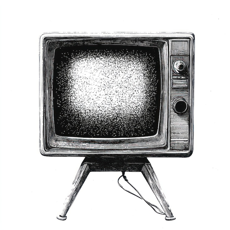 Photo écran de télévision blanc à effet pointillé